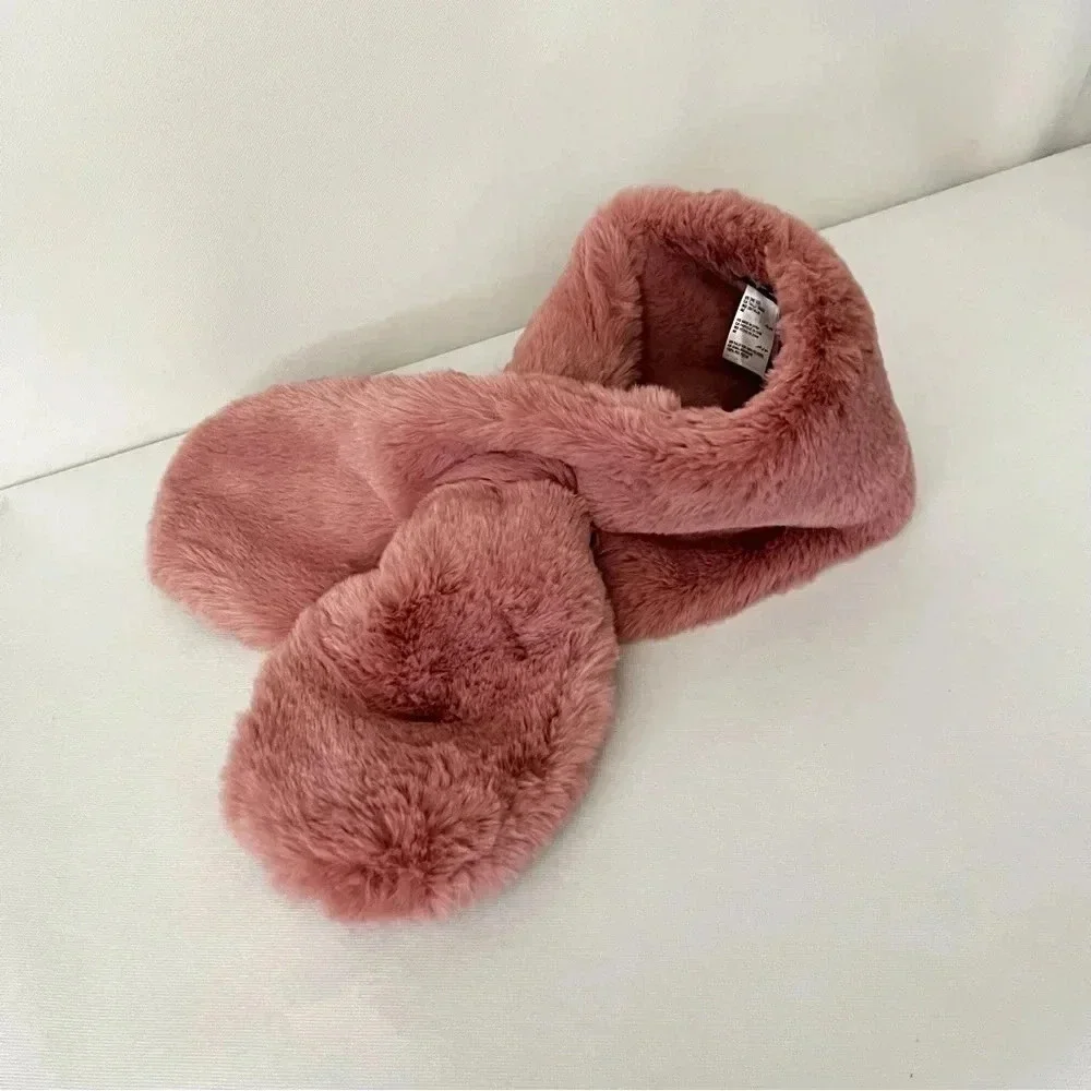 I.N.C. Pull-Through Faux -Fur Scarf Blush Pink Soft Cozy